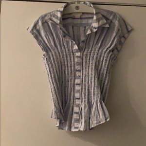 Stripe Smocked Blouse MAEVE